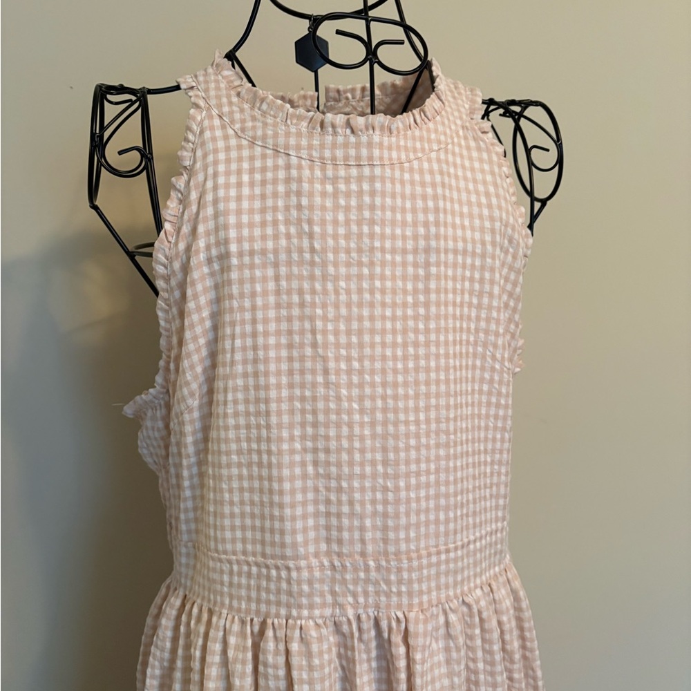 Cream Gingham Maxi Dress